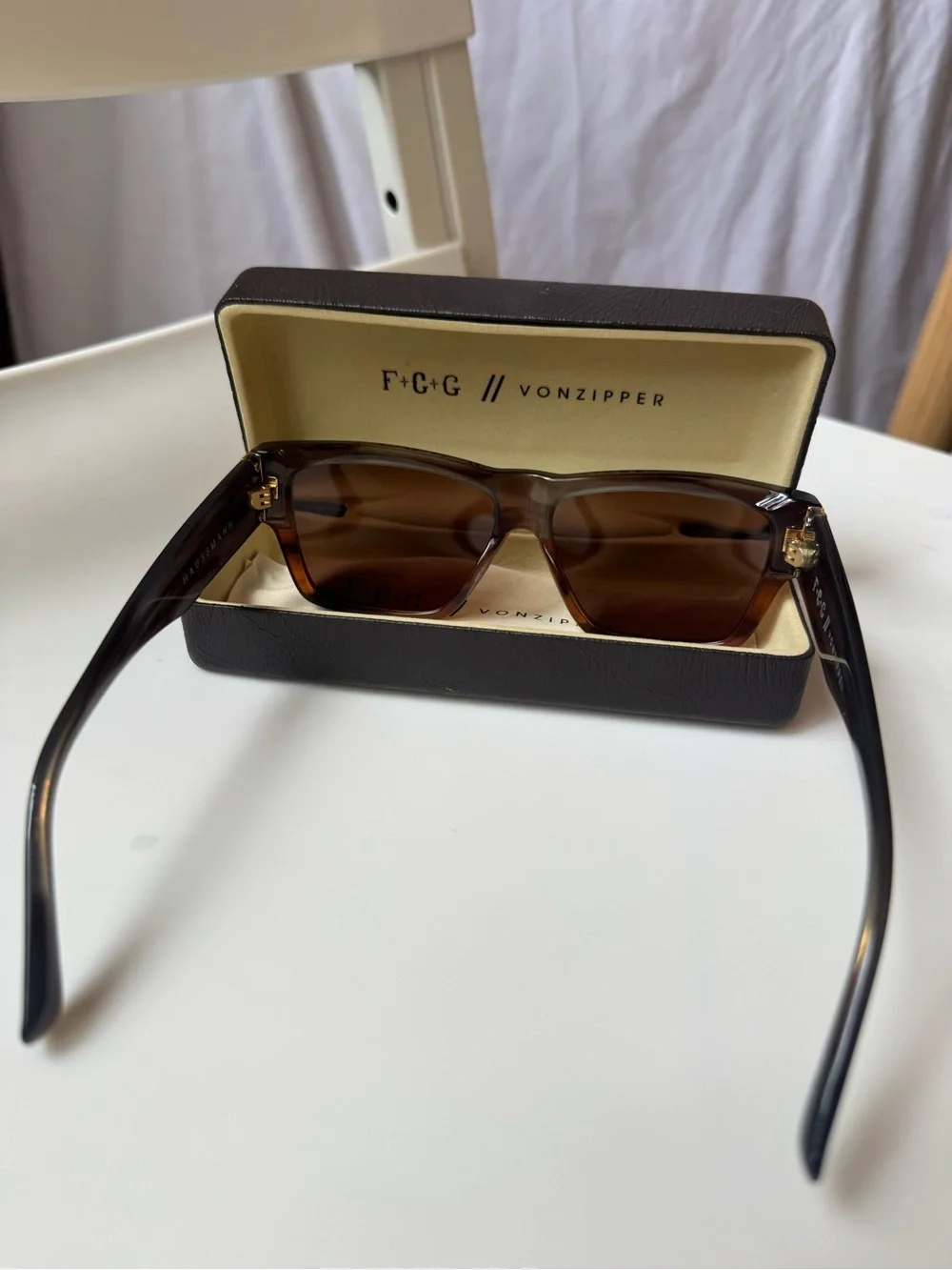 VonZipper Haussmann F+G Sunglasses Brown Oversized